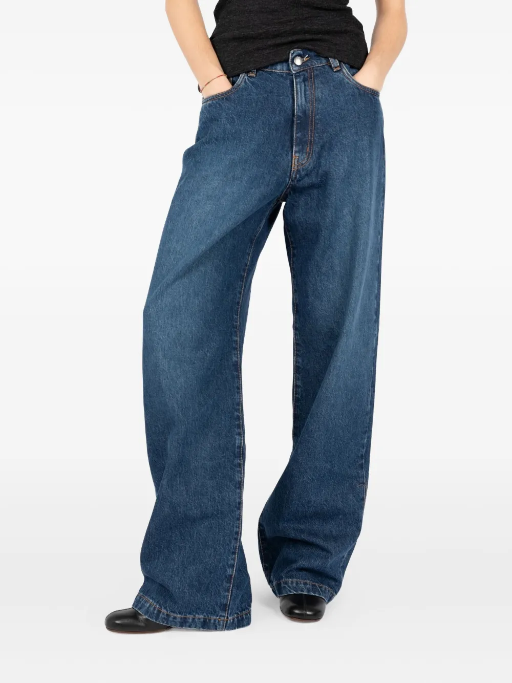 Société Anonyme Red Cross Cotton Jeans In Blue