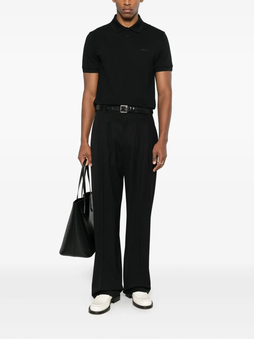 BOSS logo polo shirt - Zwart