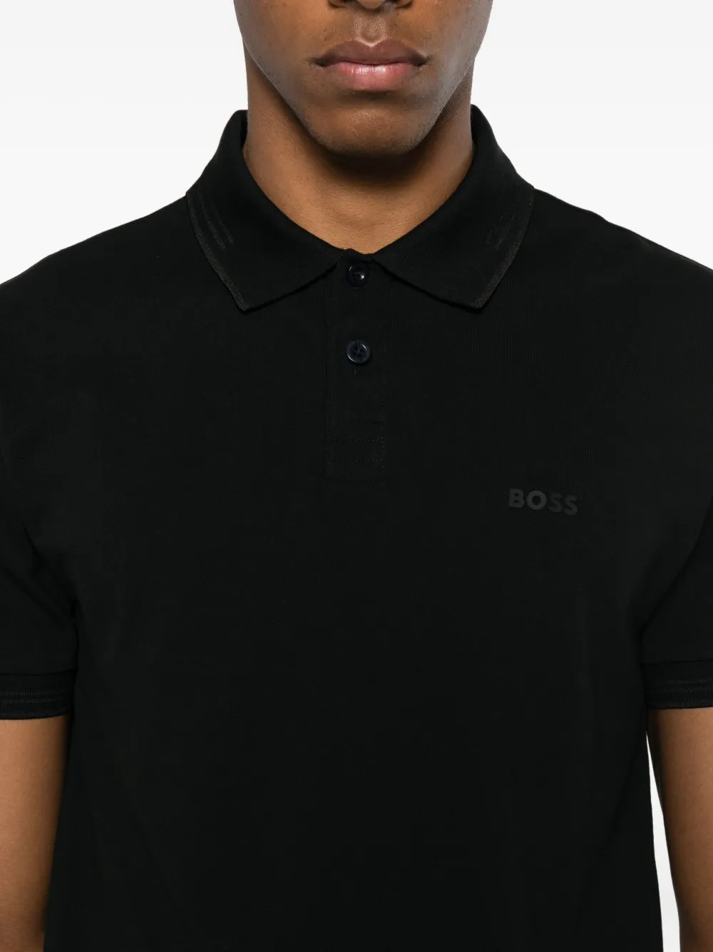 BOSS Poloshirt met logo Zwart