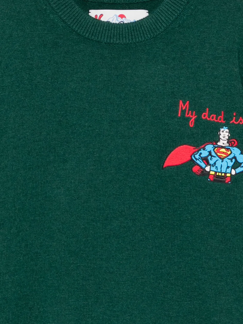 MC2 Saint Barth Kids Douglas Superman trui met ronde hals en grafische print Groen