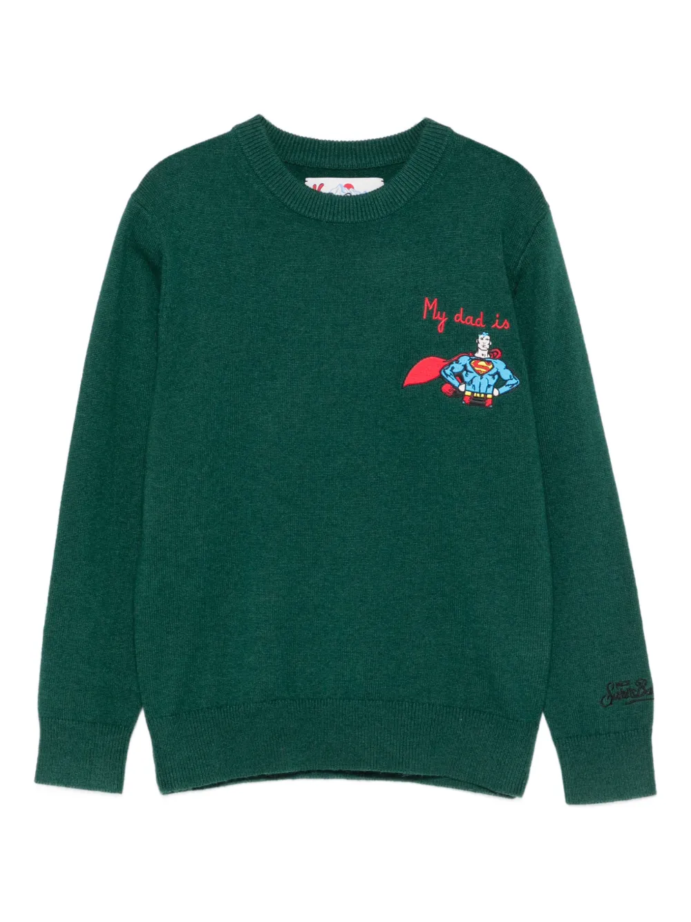 MC2 Saint Barth Kids Douglas Superman crewneck graphic sweater | Green | Image 1