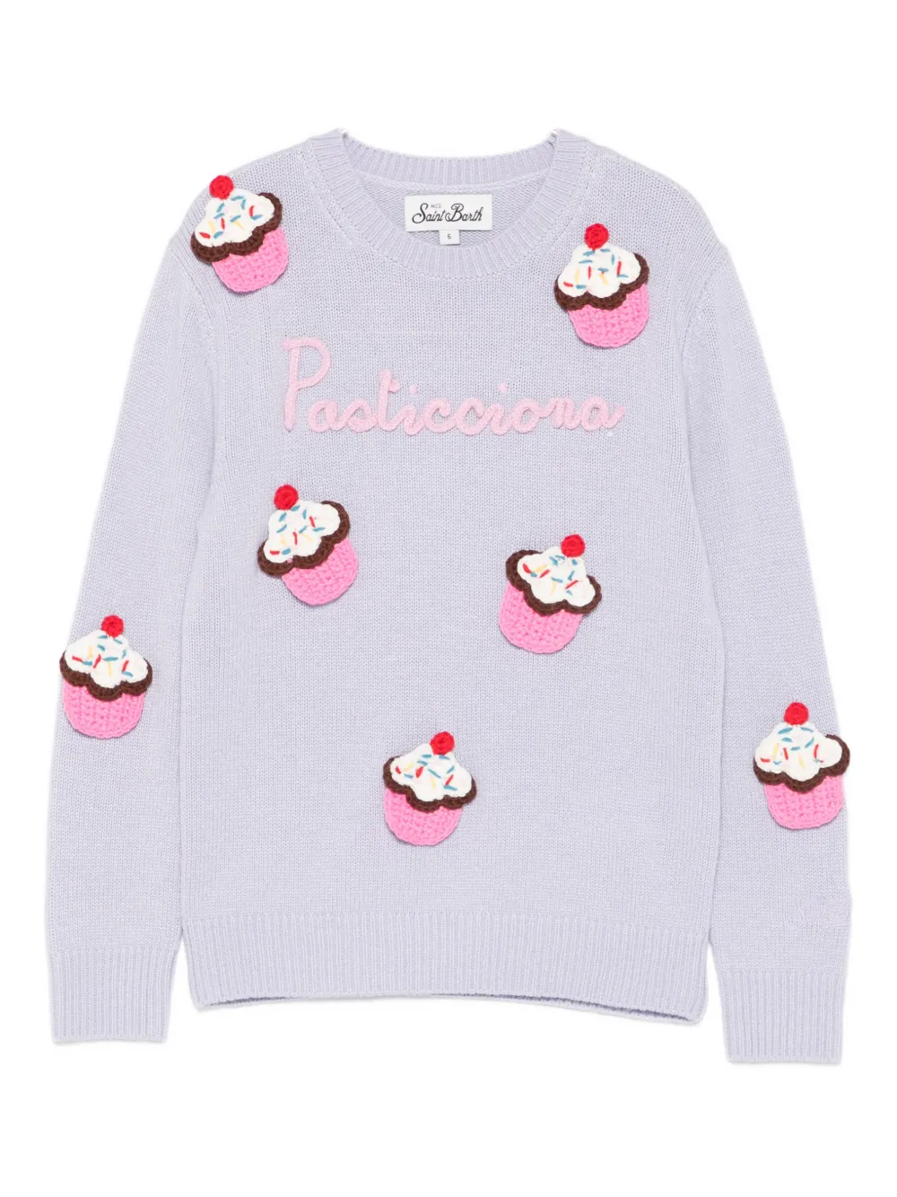 MC2 Saint Barth Kids Princess アップリケ セーター - パープル MC2 Saint Barth Kids Princess アップリケ セーター - パープル