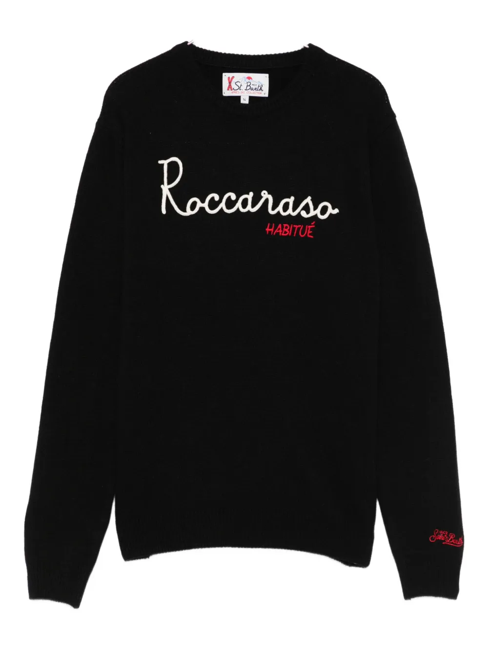 Mc2 Saint Barth Douglas Embroidered Sweater In Black