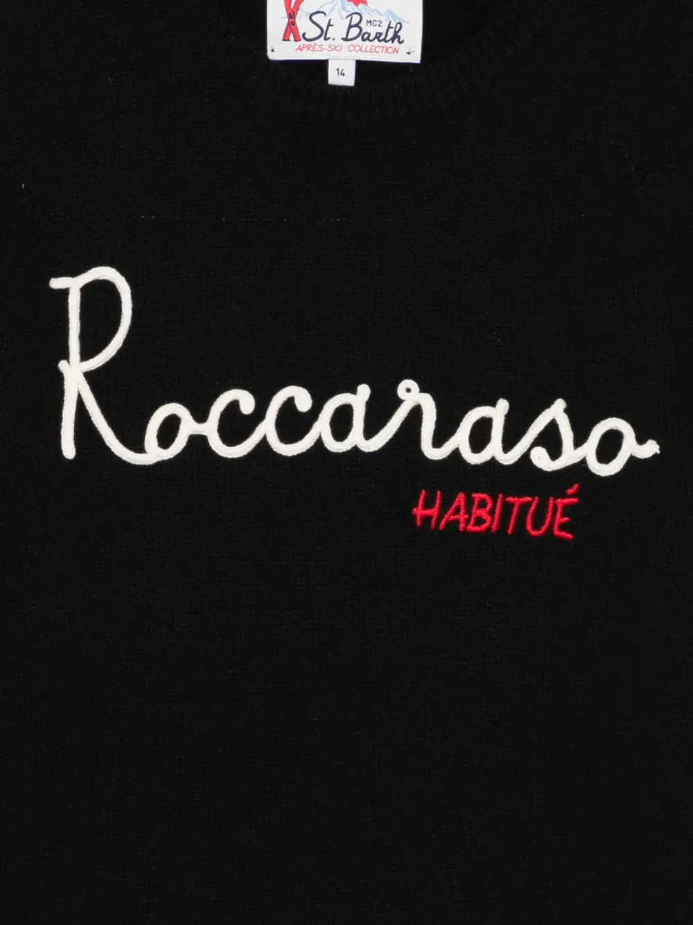 Mc2 Saint Barth Douglas Embroidered Sweater In Black