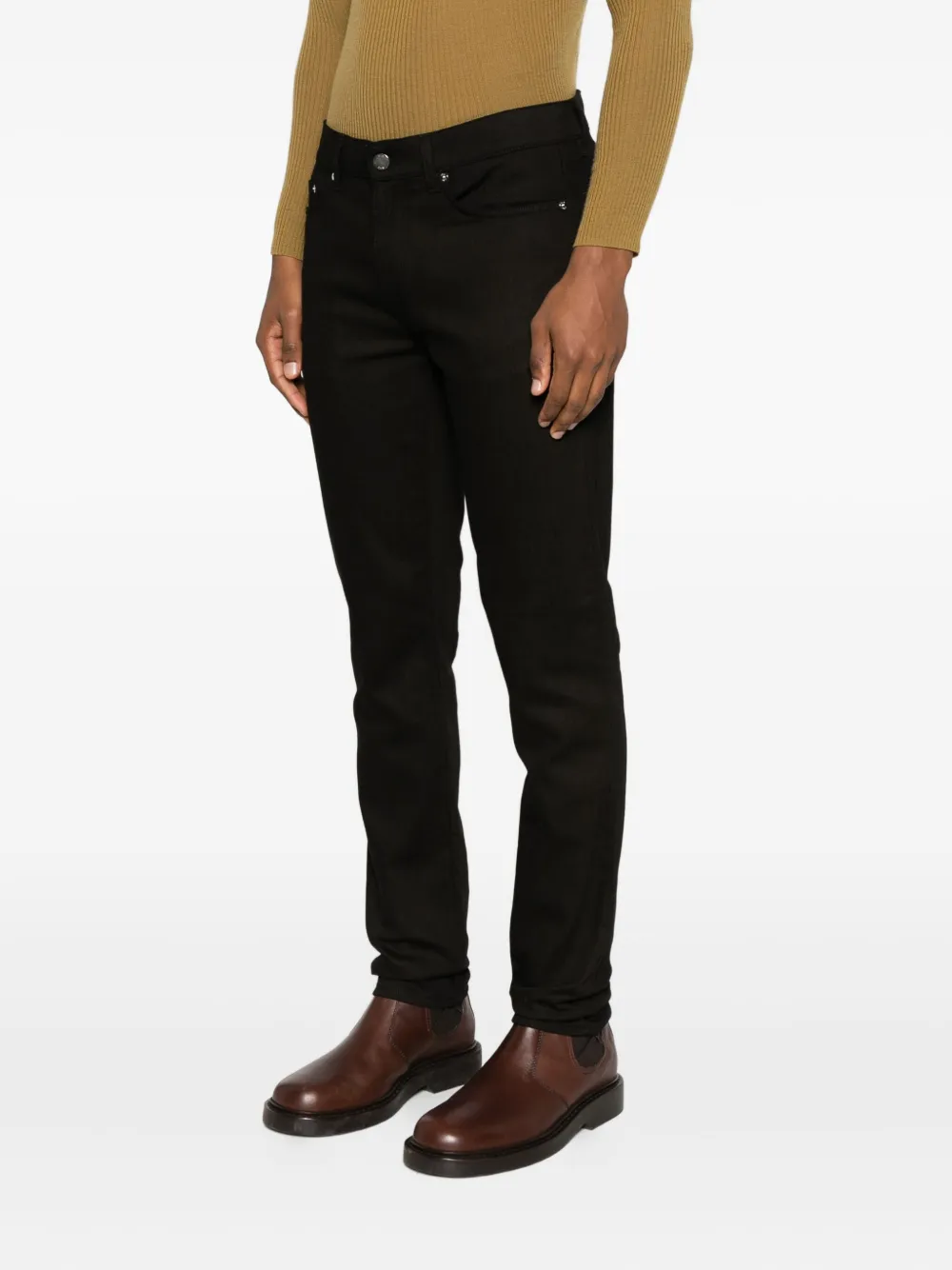 Blk Dnm Button-up Denim Trouser In Black