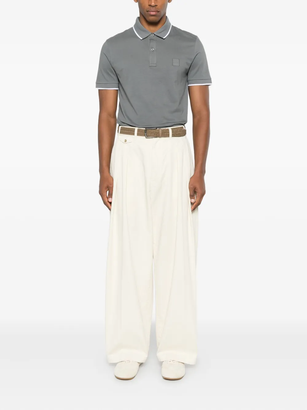 BOSS piped polo shirt - Grijs