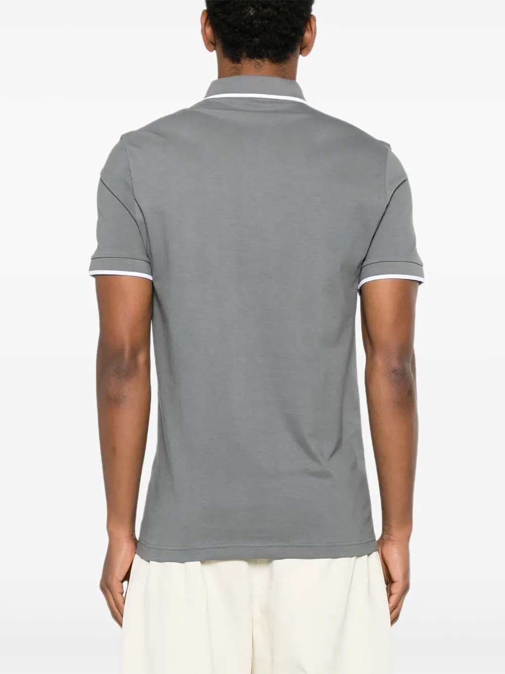 BOSS Poloshirt met afwerking Grijs