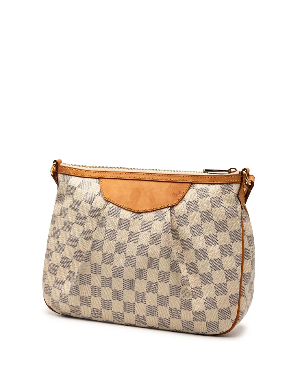 Pre-owned Louis Vuitton 2010 Damier Azur Siracusa Pm Crossbody Bag In White