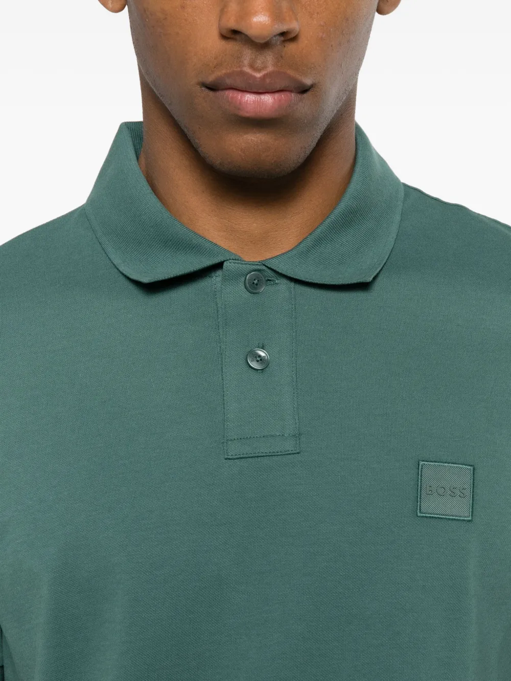 BOSS Poloshirt met logopatch Groen