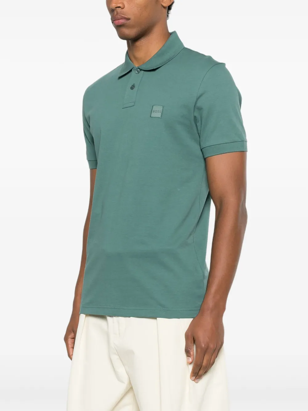 BOSS Poloshirt met logopatch Groen