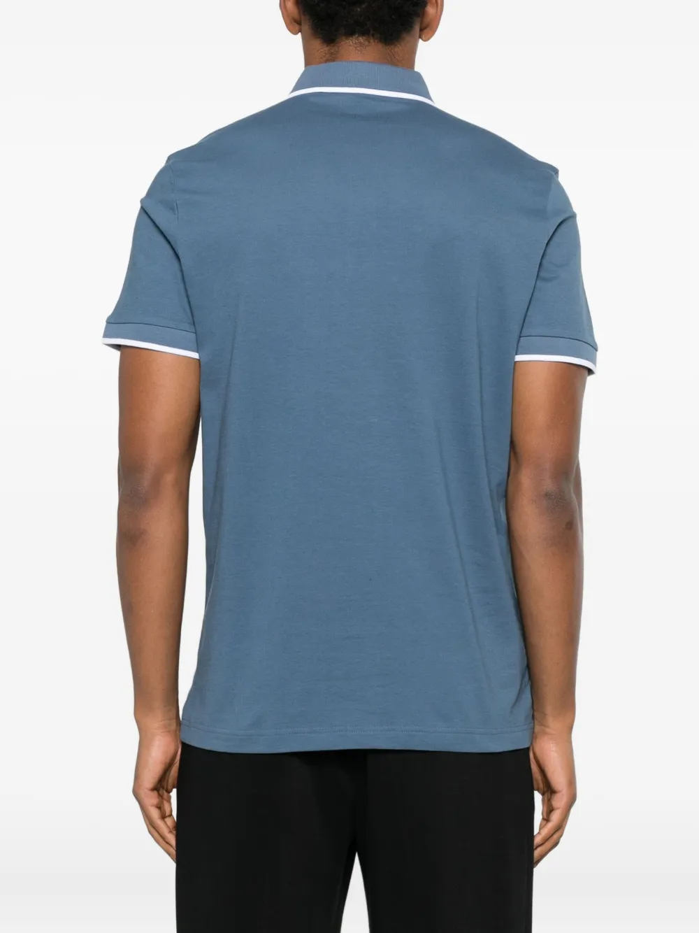 BOSS Poloshirt met afwerking Blauw