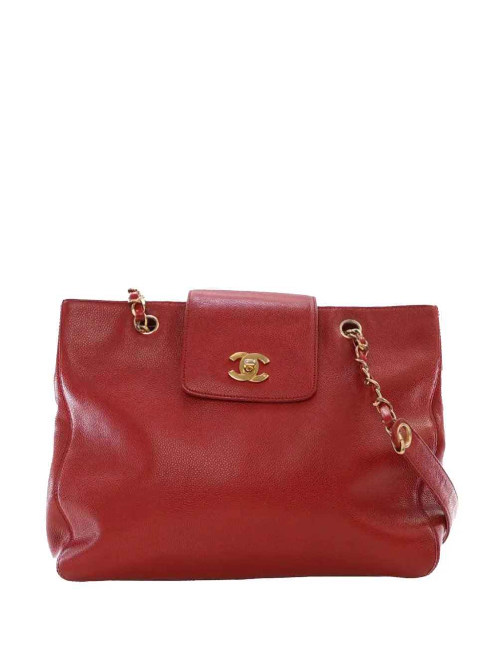 CHANEL Pre-Owned 1996-1997 CC Caviar Supermodel tote bag - レッド CHANEL Pre-Owned 1996-1997 CC Caviar Supermodel tote bag - レッド
