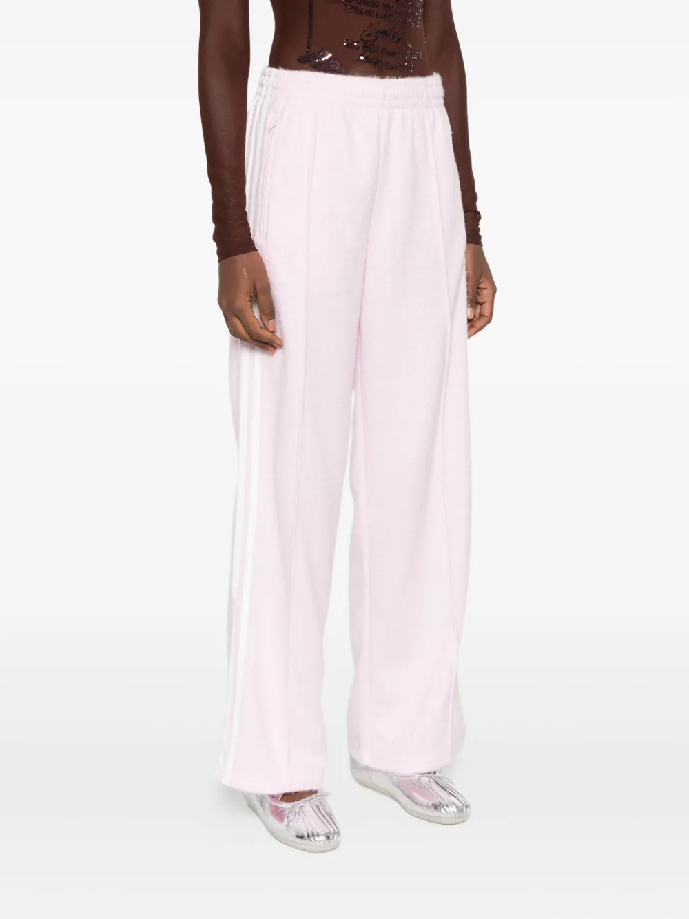 Adidas Originals Stripe Detail Trousers In Pink