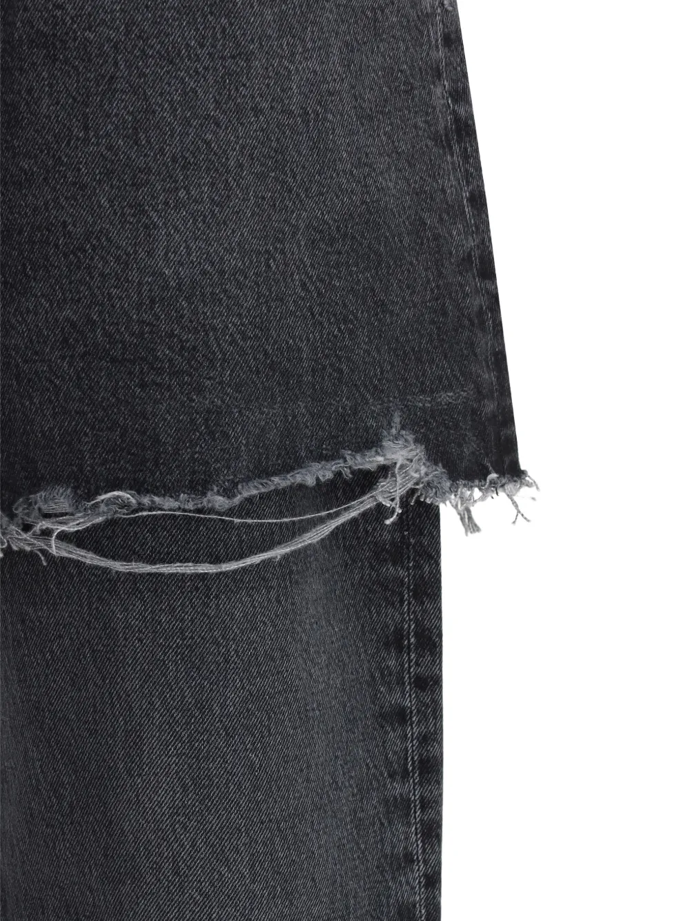 Agolde Ripped Button-fastening Five-pockets Jeans In Black
