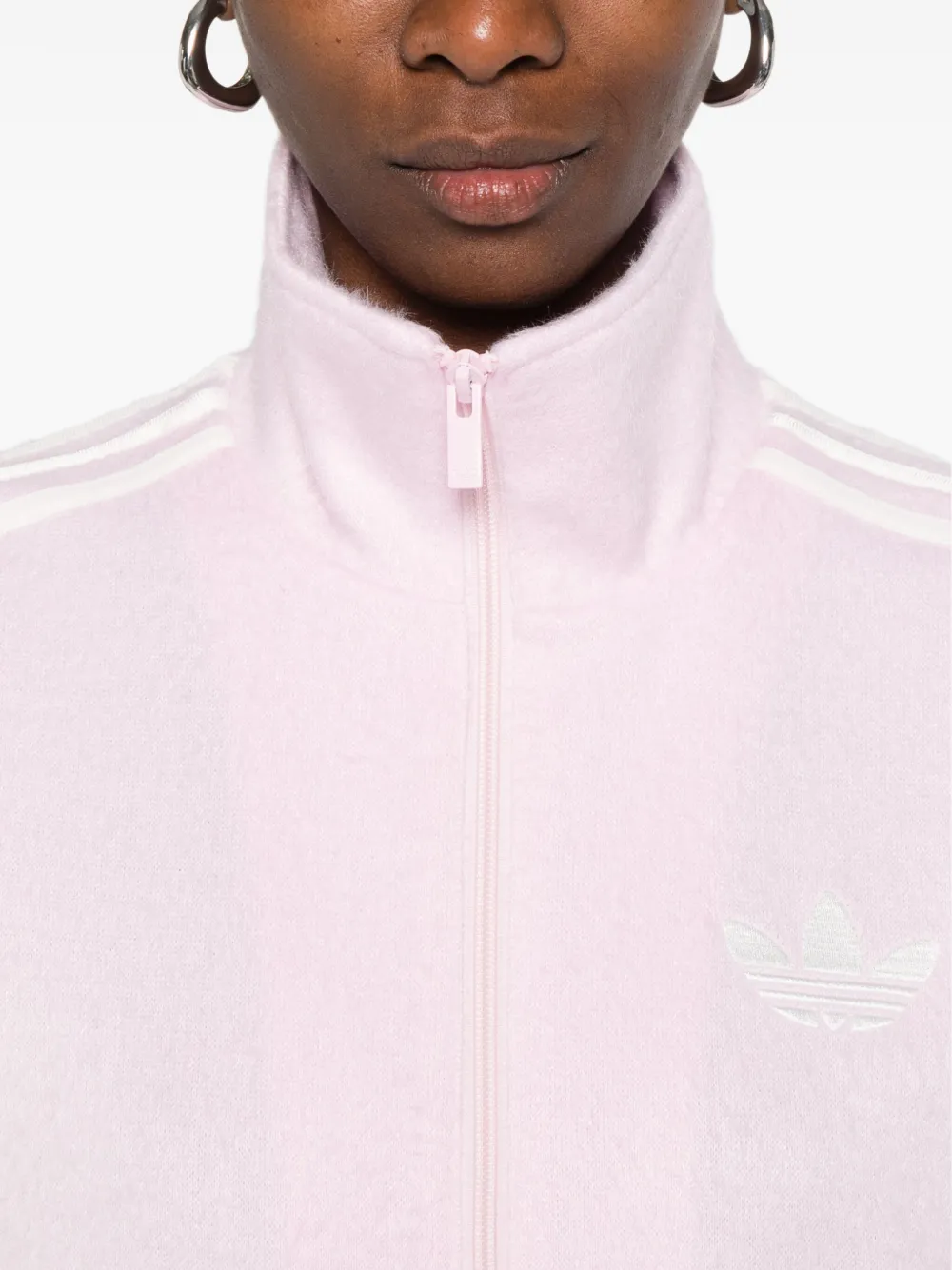 adidas Sweater met drie strepen en rits Roze