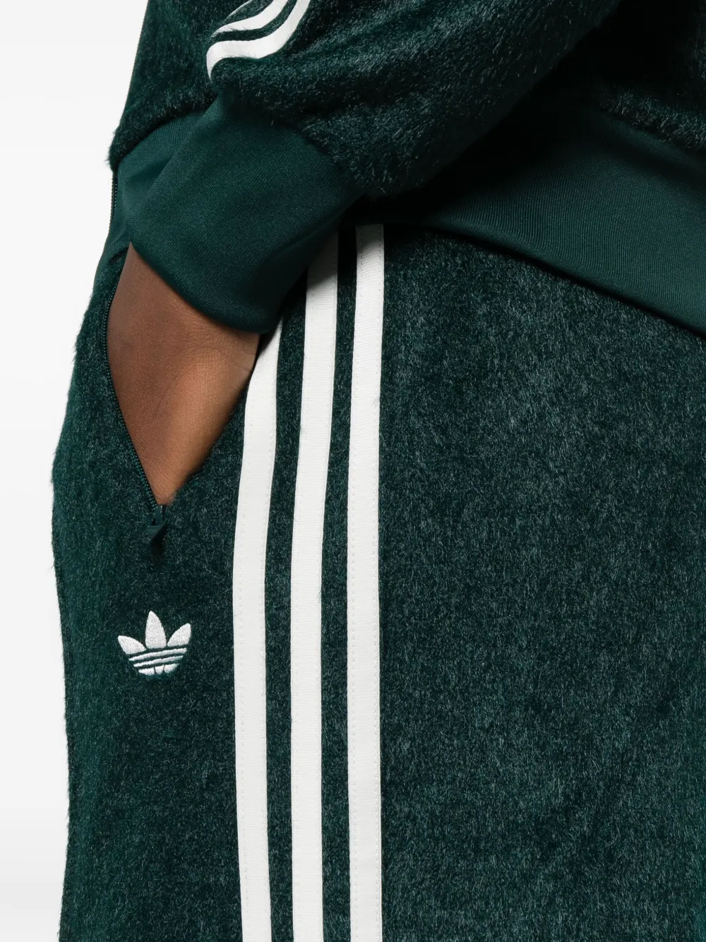 Adidas Originals Stripe Logo Track Pants In Green