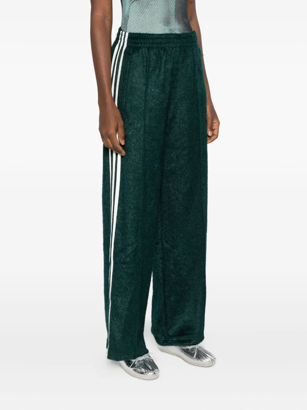 Adidas Originals Stripe Logo Track Pants In Green