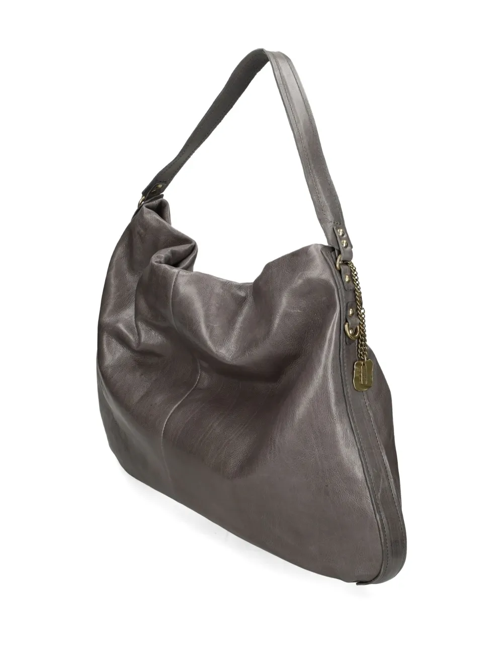 As98 Chain-detail Leather Shoulder Bag In Gray
