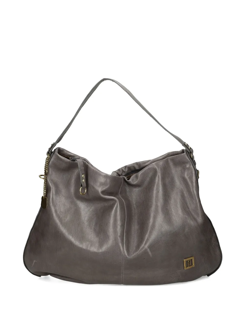 As98 Chain-detail Leather Shoulder Bag In Gray