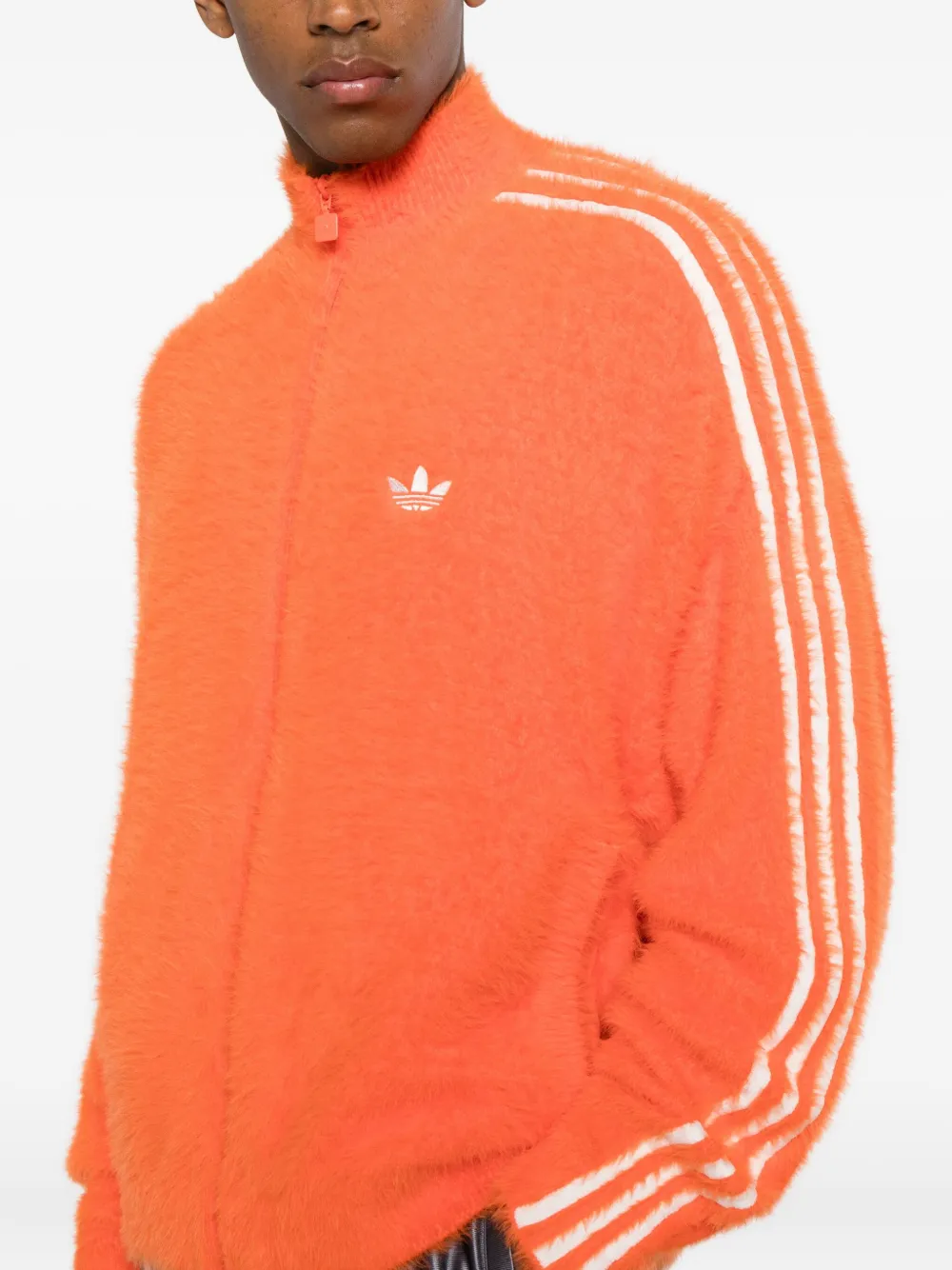 adidas Gestreepte sweater met ritssluiting Oranje