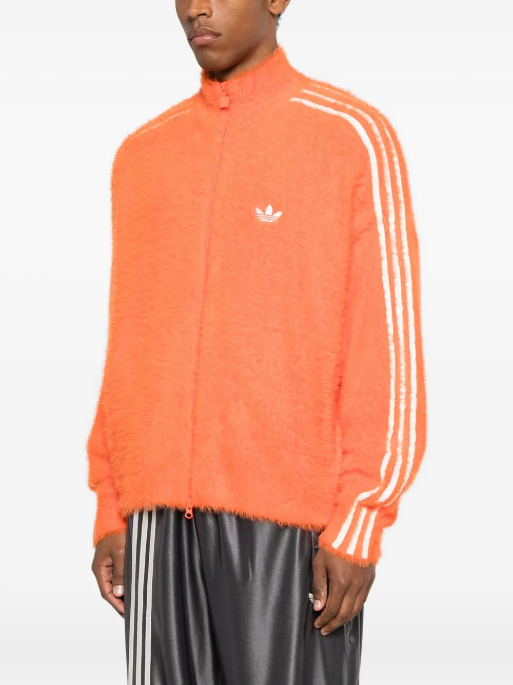 adidas Gestreepte sweater met ritssluiting Oranje