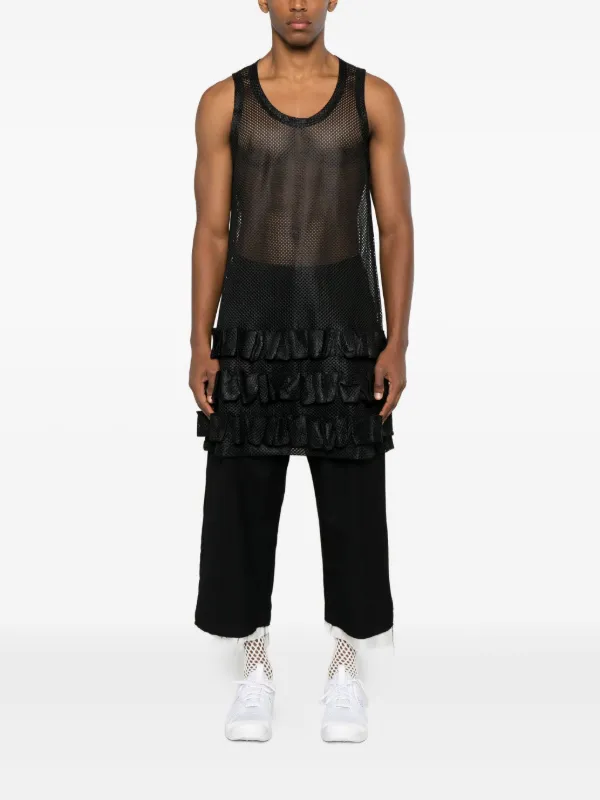 25AW Comme des Garçons Homme Plus タンクトップ Comme Des Garçons Homme Plus ラッフル タンクトップ | ブラック