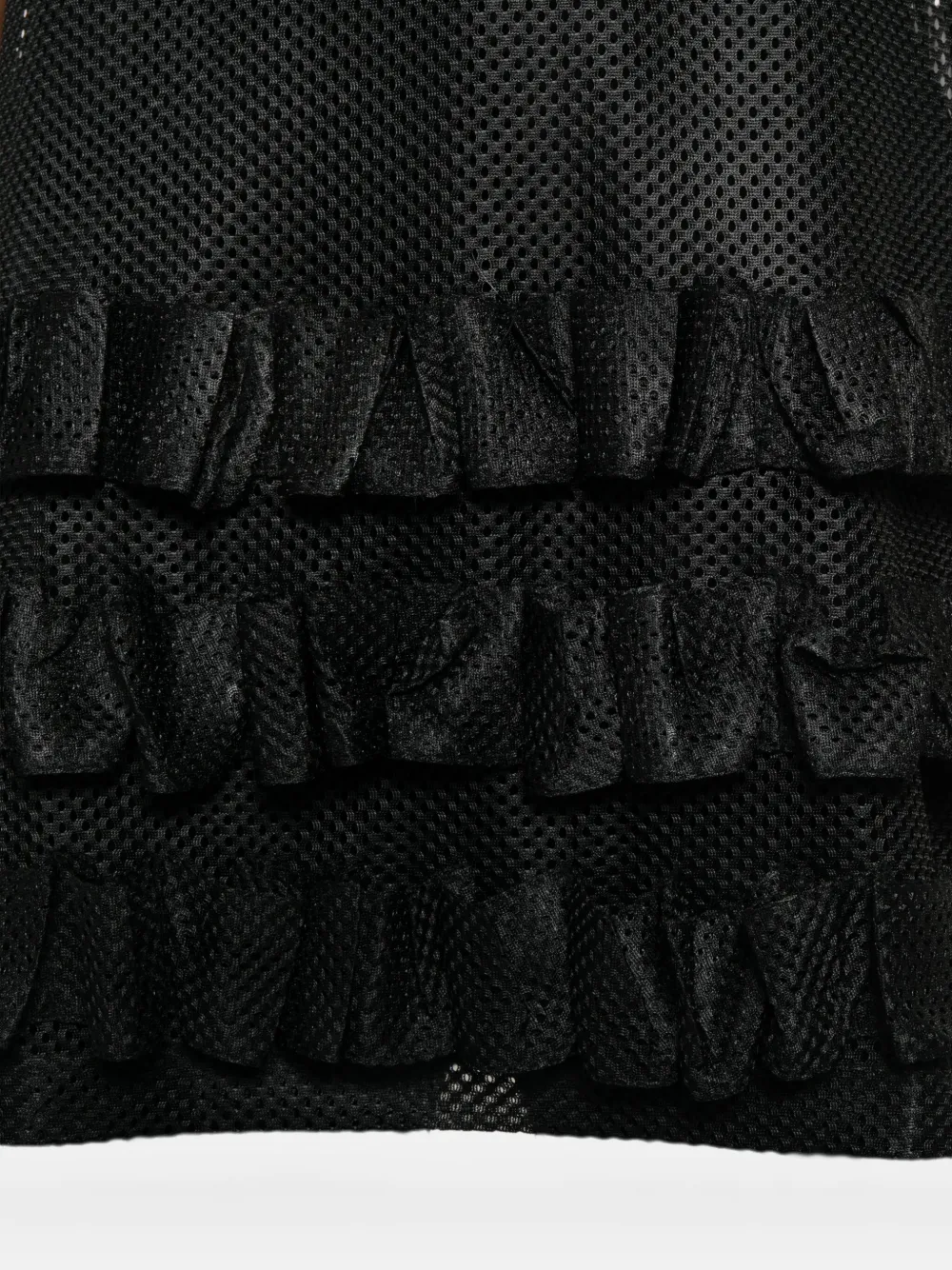 Comme des Garçons Homme Plus Mesh tanktop met ruches Zwart