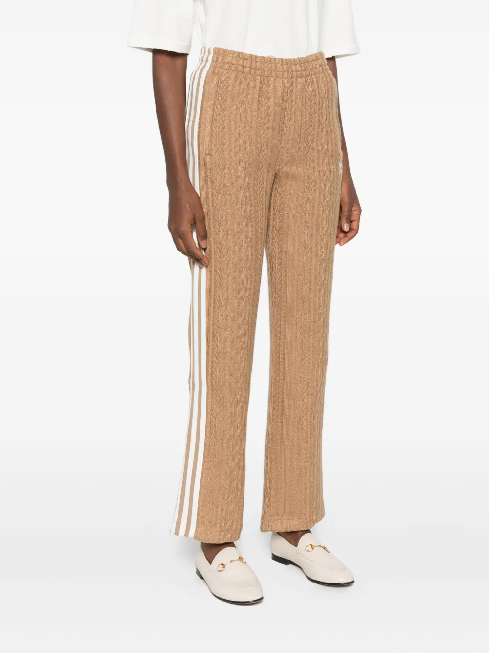 Adidas Originals Three-stripe Track Pants In Brown