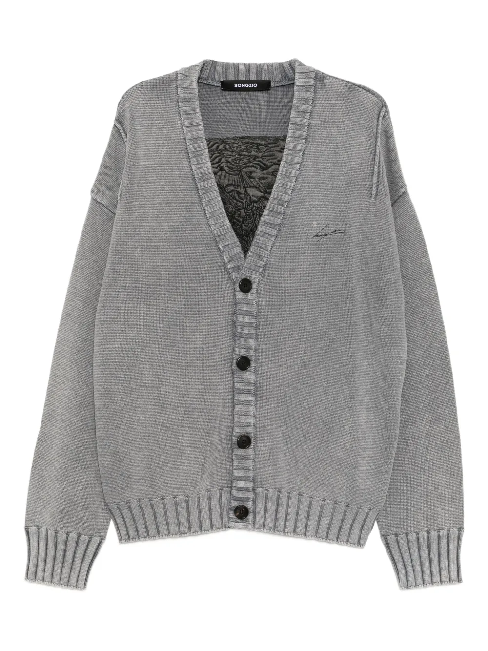 SONGZIO Cardigan con ricamo - Grigio