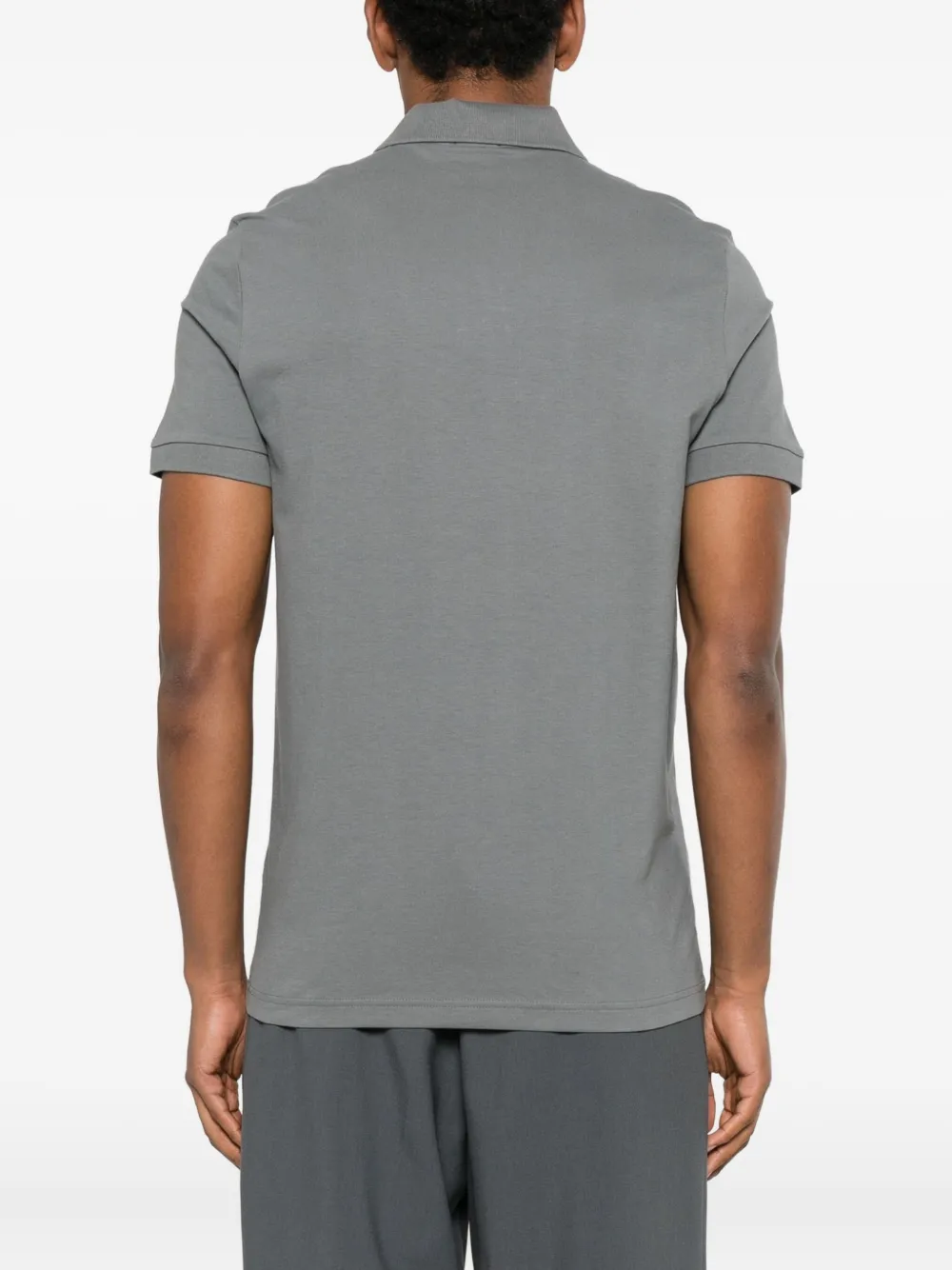 BOSS Poloshirt met patch en korte mouwen Grijs