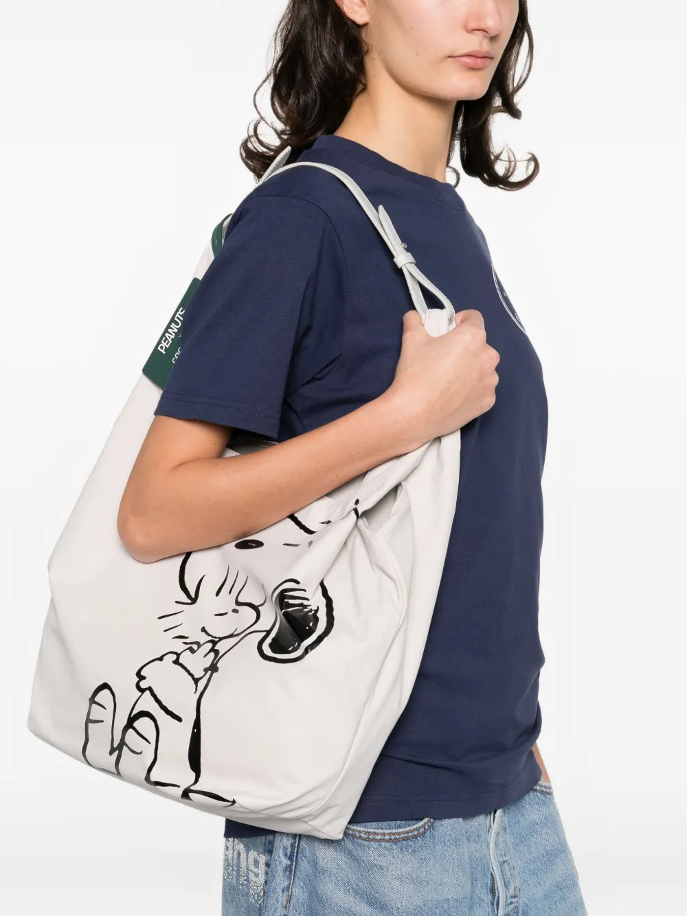 Coccinelle X Peanuts Nº10 Graphic-print Shoulder Bag In Neutral