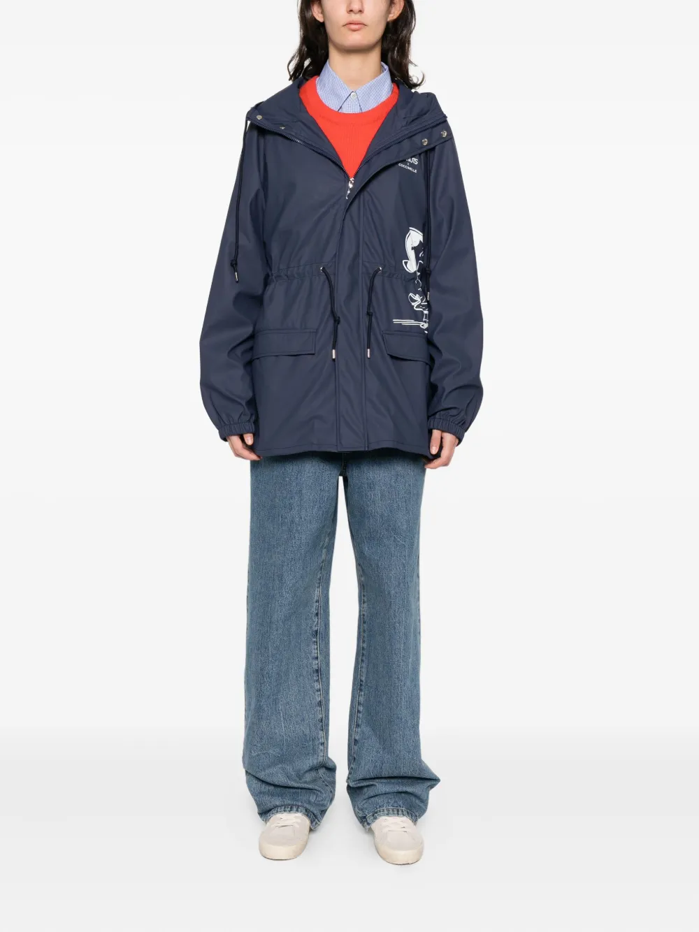 Coccinelle X Peanuts Graphic Hooded Jacket In Blue