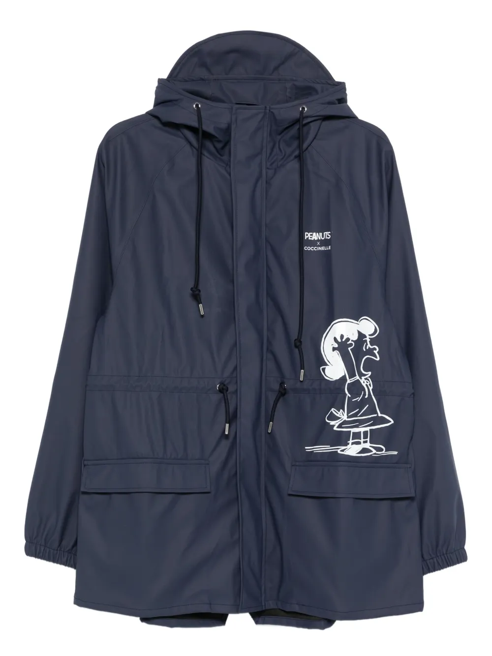 Coccinelle X Peanuts Graphic Hooded Jacket In Blue