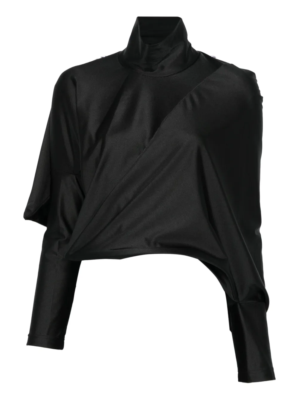 Junya Watanabe Asymmetric High-neck Top In Black