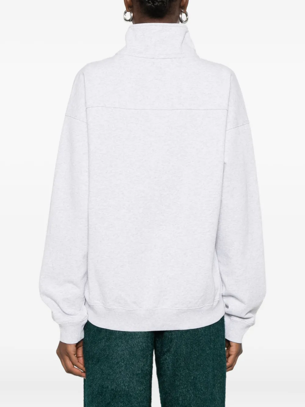 Sporty And Rich Quarter-zip Pinted Sweatshirt In Multi