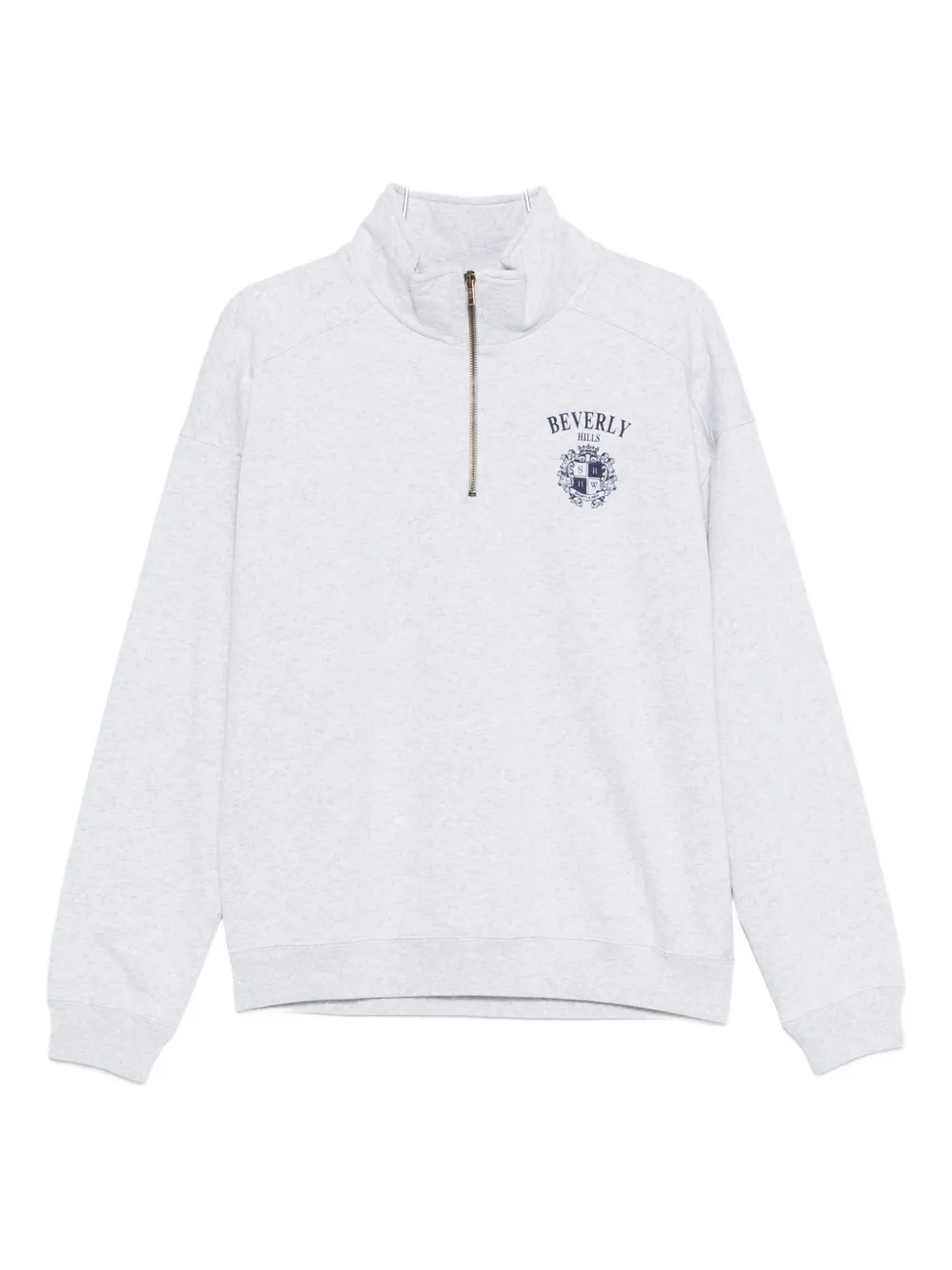 Sporty And Rich Quarter-zip Pinted Sweatshirt In Multi