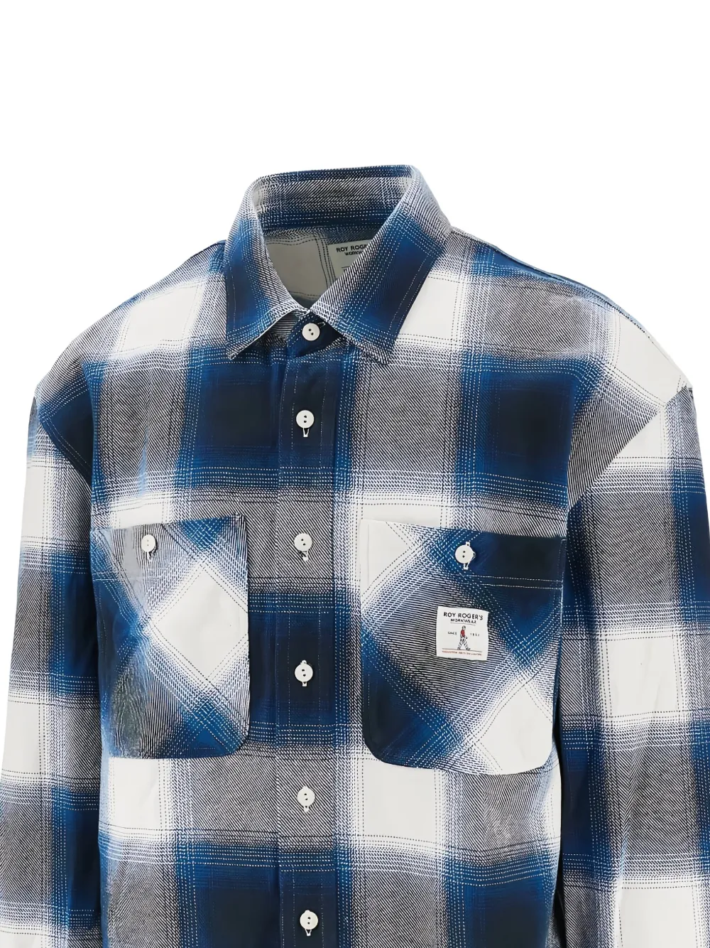 Roy Rogers Geruit overhemd met borstzak - Blauw