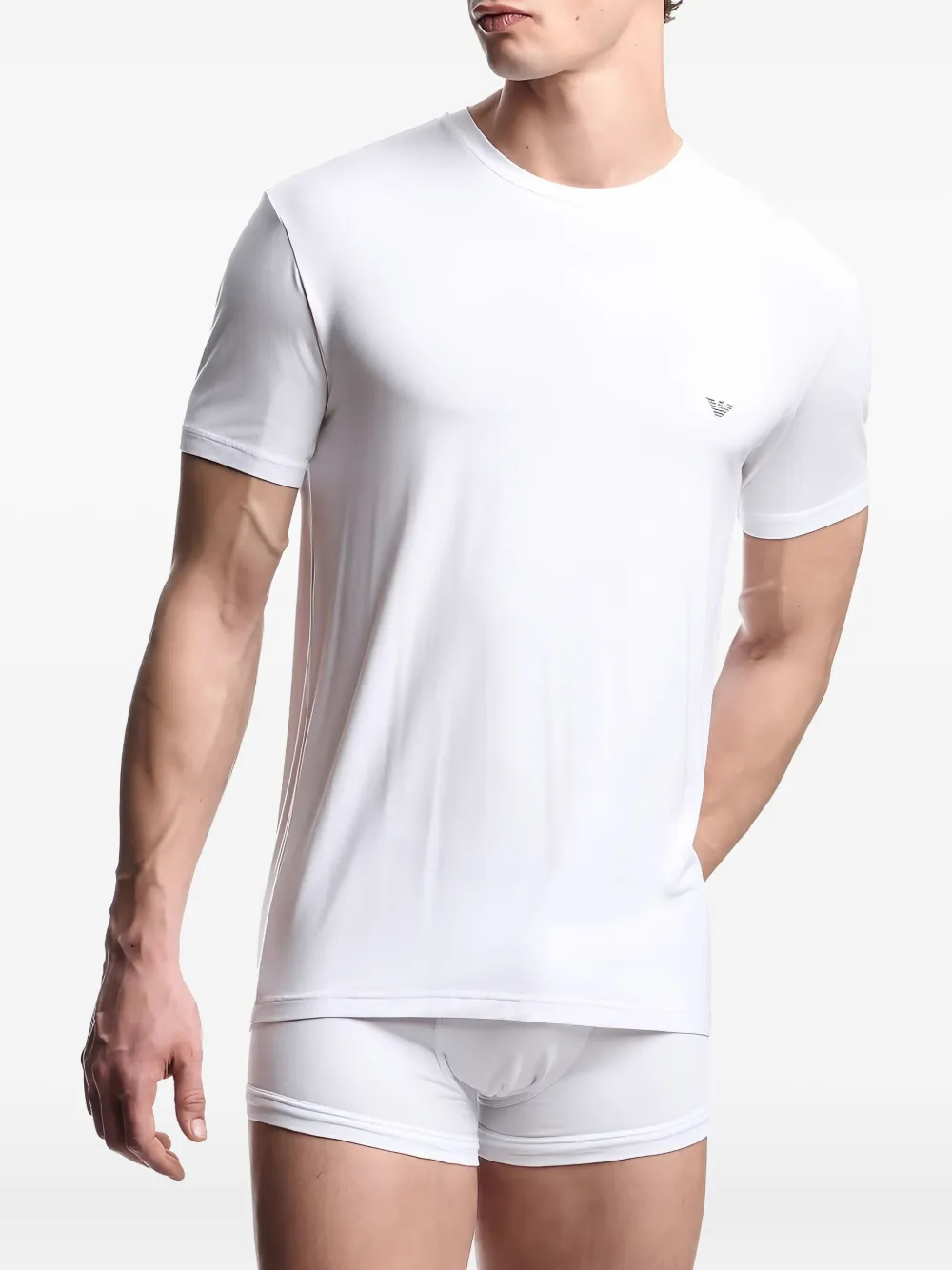 Ea7 Logo-print T-shirt In White