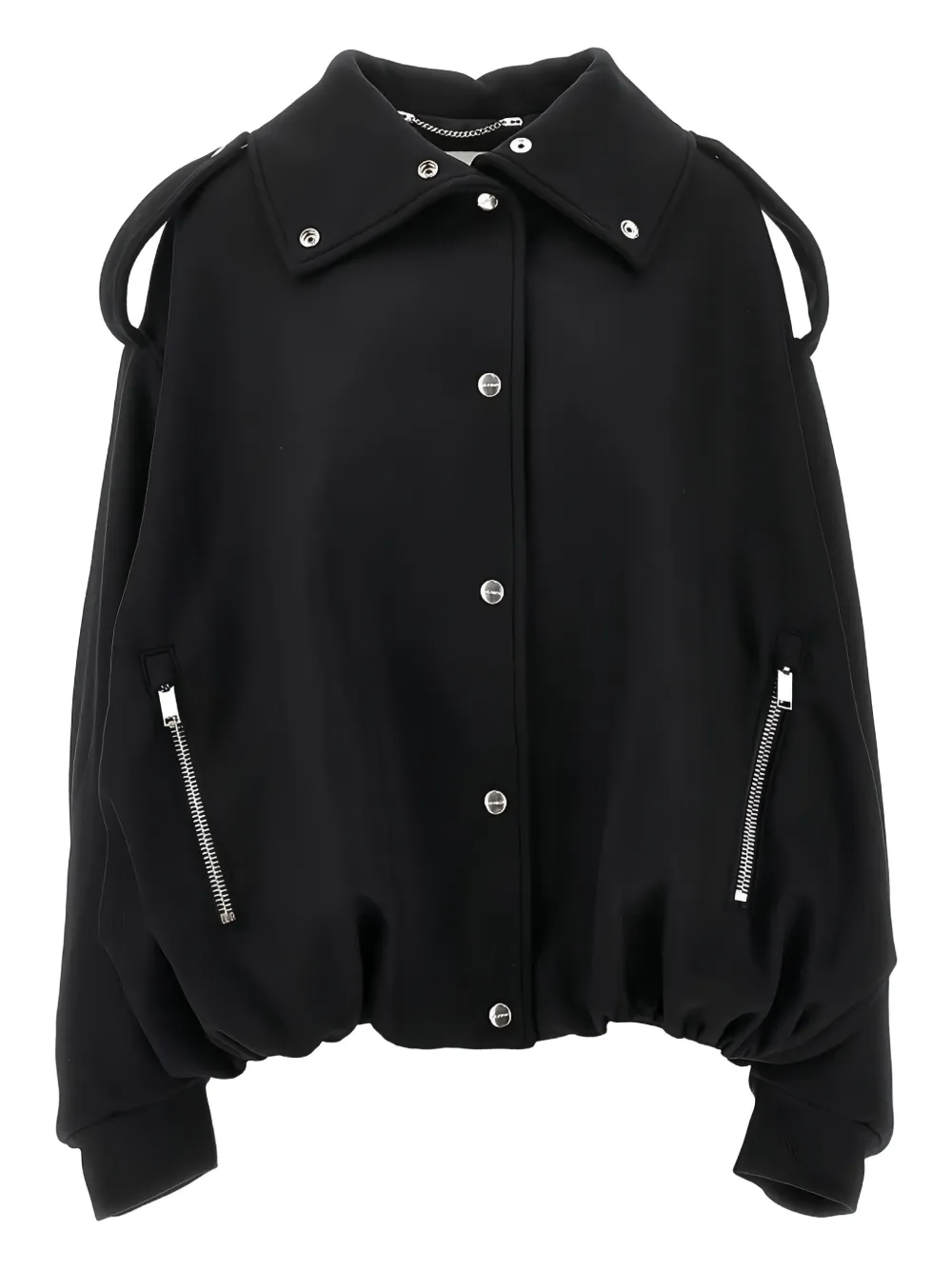 Halfboy Button Bomber Jacket In Black