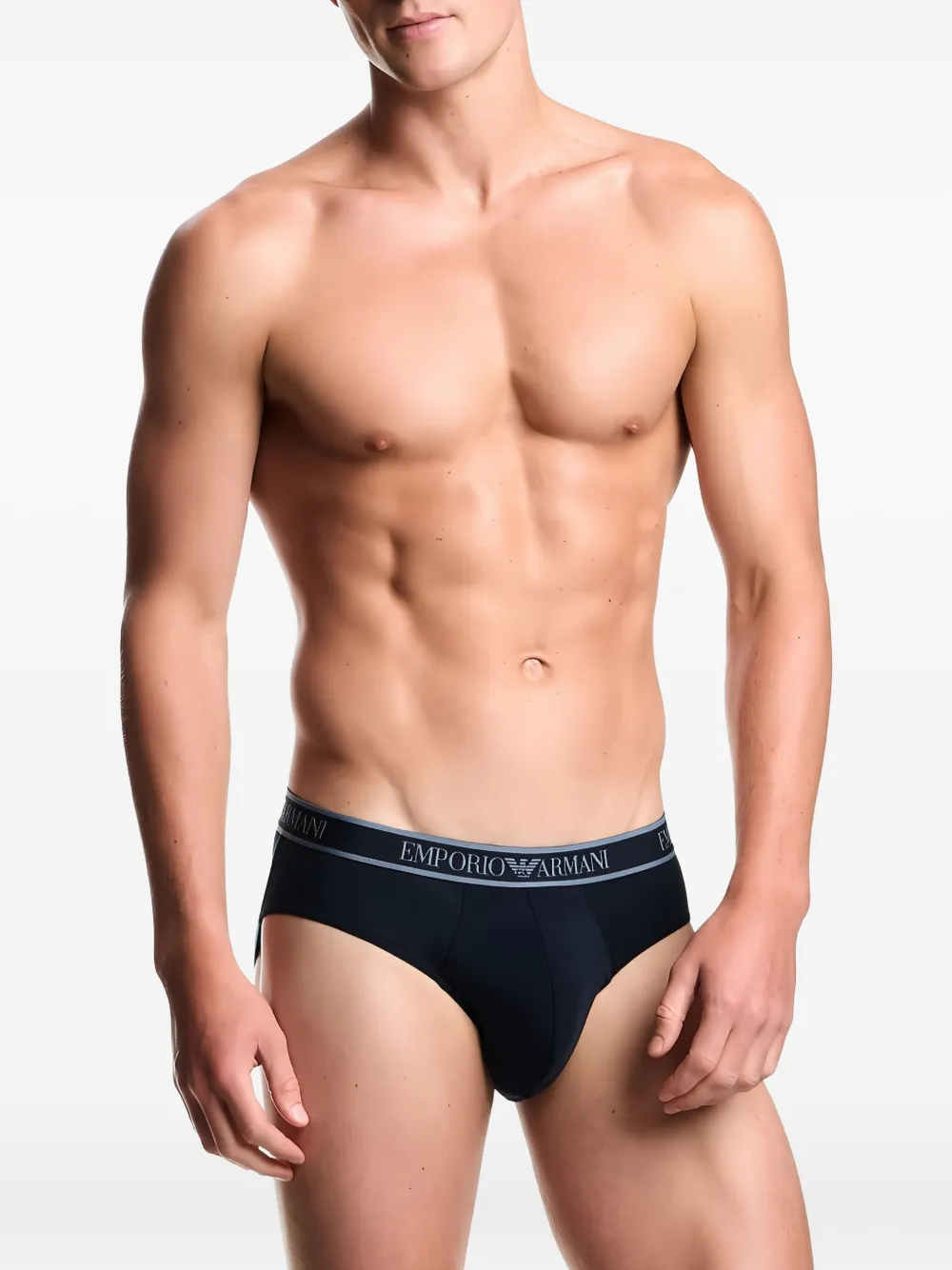 Ea7 Emporio Armani Drie slips met logoband Blauw