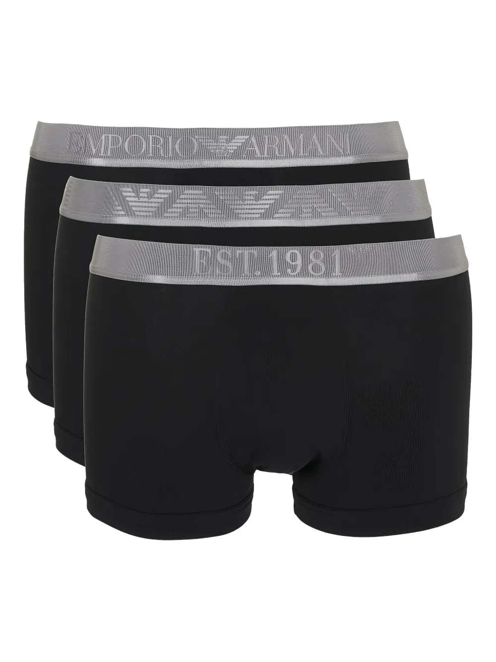 Ea7 Emporio Armani Drie boxershorts met logoprint Zwart