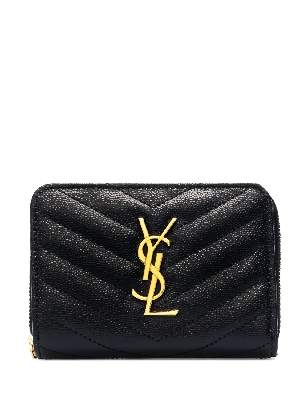 Saint Laurent Cassandre Matelassé chevron wallet | Black | Image 1