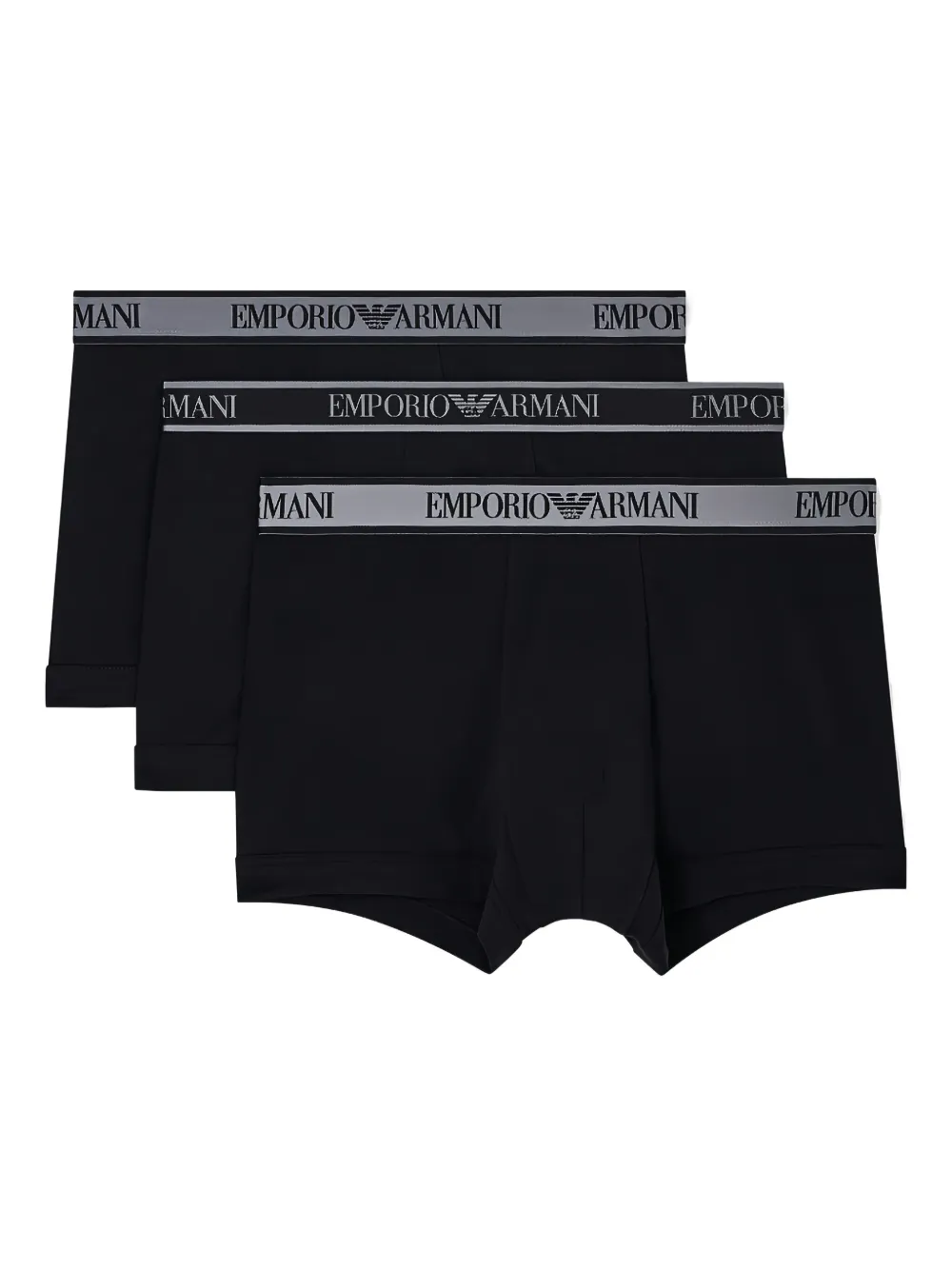 Ea7 Emporio Armani Drie boxershorts met logoband Zwart