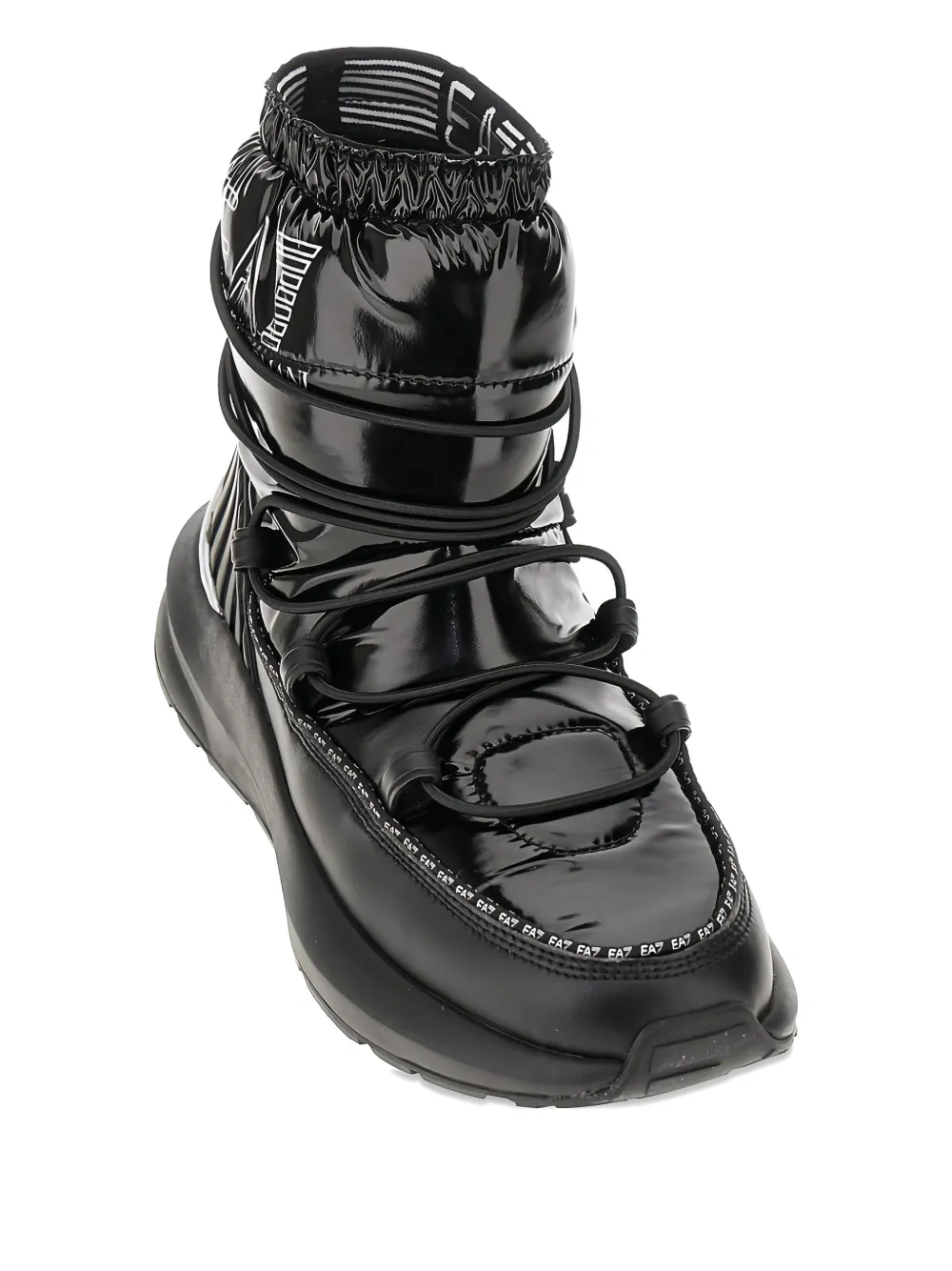 Ea7 Emporio Armani logo lace-up boots Zwart