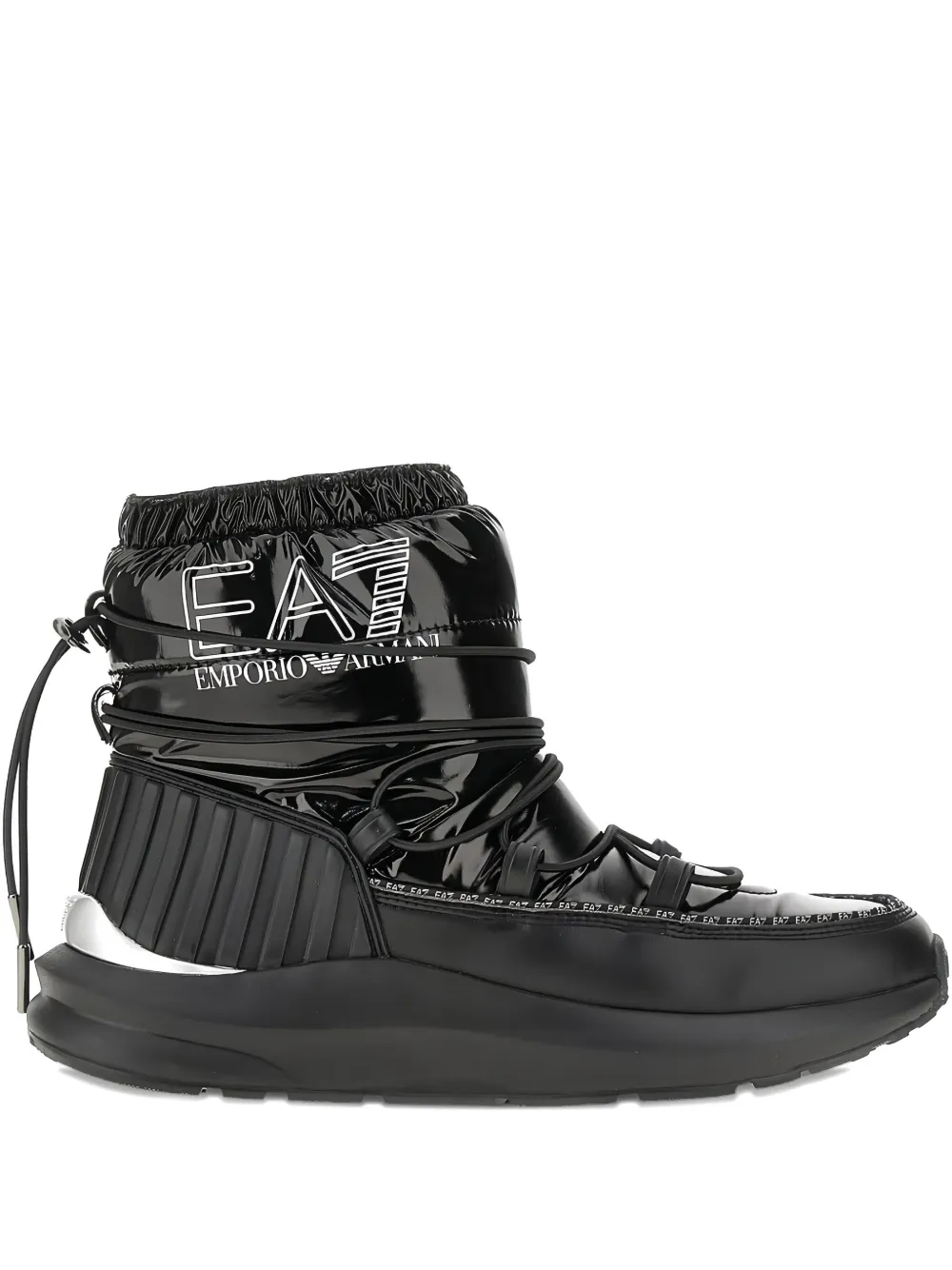 Ea7 Emporio Armani logo lace-up boots Zwart