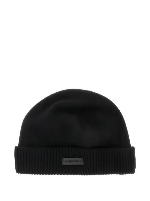 Emporio Armani gorro tejido con parche del logo
