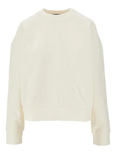 Emporio Armani embossed-pattern crew-neck sweatshirt