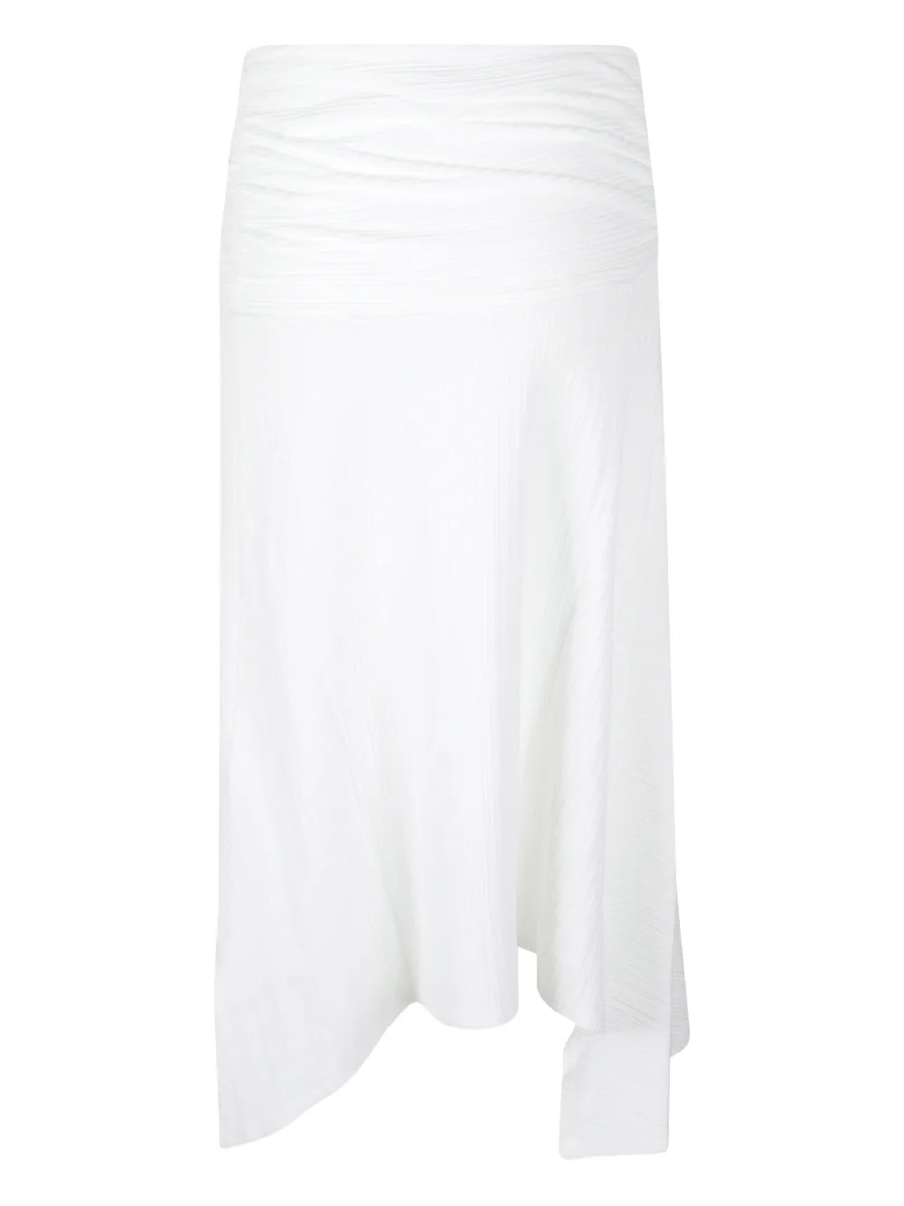 Victoria Beckham Twisted-detail Midi Skirt In White