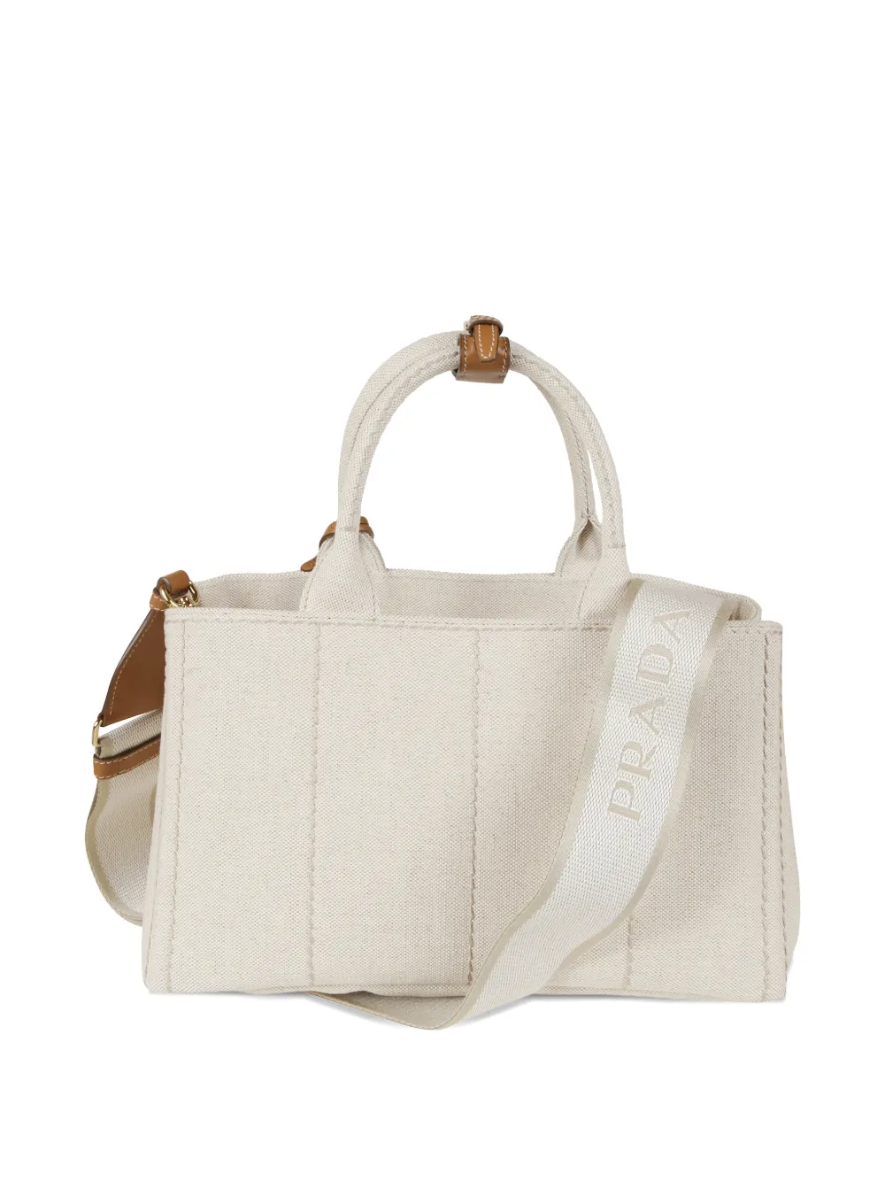 Prada logo-detail top-handles tote bag - Beige