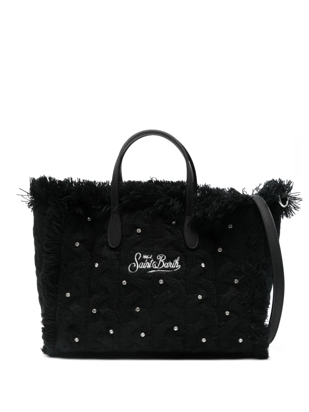 MC2 Saint Barth  wool-braid tote bag | Black | Image 1
